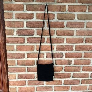 Black cotton blend cross body purse. Kathie Lee. Similar to SAK